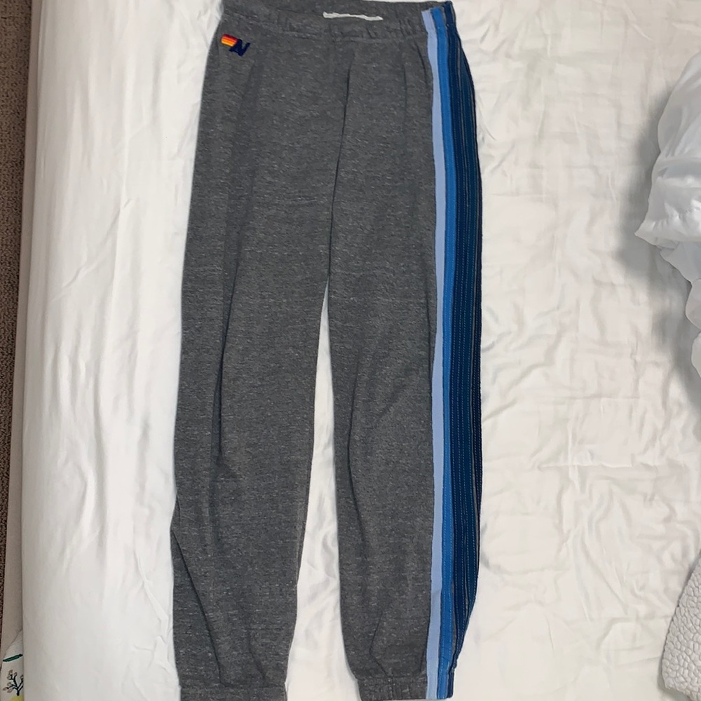 Aviator Nation Blue 5 Stripe Sweatpants